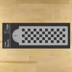 Checkerboard Cake Stencil Side | C721 by Designer Stencils | Stencils for Royal Icing, Airbrush, Dusting Powder |