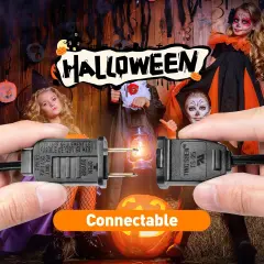 10FT Halloween Orange LED String Lights with Black Wire