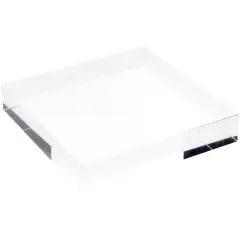 Plymor Clear Polished Acrylic Square Display Block, 1" H x 5" W x 5" D
