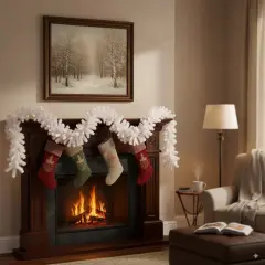 Perfect Holiday 9ft Artificial Christmas Garland - White