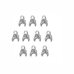 Bell Cap Jewelry Finding - 10mm Silver Color (10-Pcs)