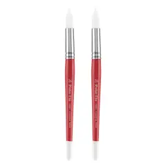 Creative Mark Polar Flo Professional Watercolor Brushes - Round Packs of 2- Short Handle, Nickel-Plated Seamless Brass Ferrule - Art Paint Brushes for Acrylic Painting, Watercolor, Gouache, and More