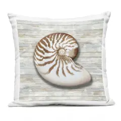 Stupell Industries Cowrie Shell on Shiplap Outdoor Pillow, 18 x 7 x 18