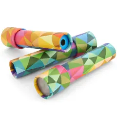 BLUE PANDA 3 Pack Prism Kaleidoscopes for Kids Ages 4-14 - Birthday Classroom Prizes, Classic Educational Retro Toys (Geometric Pattern, 8 Inches)