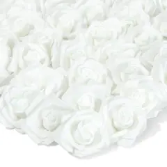 Juvale 100 Pack White Artificial Flowers - 3 Inches, Fake Carnations for Wedding, Bridal Shower & Valentine's Day Decorations, Arts and Crafts