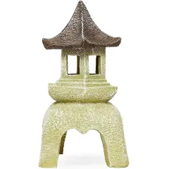 Juvale Outdoor Asian Pagoda Candle Lantern Statue for Home and Garden, 8.5 x 16.5 Inches