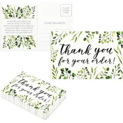 48-Count Thank You for Your Order Cards, for Small Business Purchase Blank Postcards, 4" x 6" Multicolor