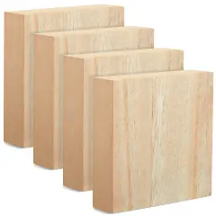 Bright Creations Unfinished MDF Wood Blocks for Crafts, 1 In Thick Wooden Square Blocks (4x4 In, 4 Pack) Brown