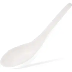 50-Pack Disposable Plastic Chinese Asian Soup Spoons For Appetizer, Ramen, Pho, 5.4 x 1.5 Inches, White