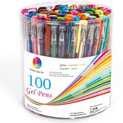 100 Colors Gel Pens Set for Adult Coloring Books Drawing Painting Writing