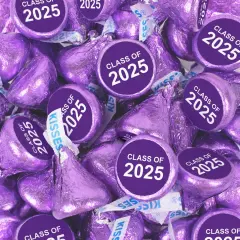85 Pcs Purple Graduation Candy Hershey's Kisses Milk Chocolate (13.6oz, Approx. 85 Pcs)- By Just Candy