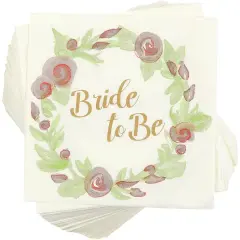 Bride To Be Party Supplies, Bachelorette Paper Napkins (5 x 5 In, 100 Pack) Multicolor