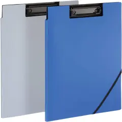 Clipboard Folio, Clipboard with Storage, 4 Pockets, Penholder, 2 Pack, 2 Color Combos (Gray/Black, Blue/Black), Great Nursing Clipboard (82177),2 Pack