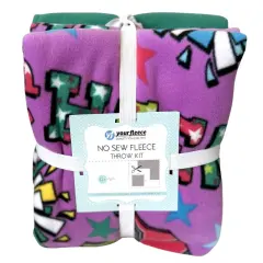 Cheerleader Spirit Anti-Pill Premium No-Sew Throw Fleece Fabric Kit (72x60)
