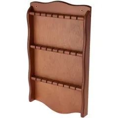 Bard's Brown Wood Wall Mountable 24 Spoon Rack, 18" H x 10.5" W x 1.5" D