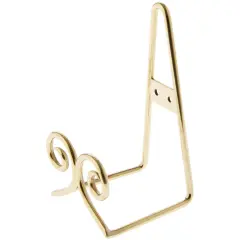 Bard's Gold-toned Twin Scroll Wall Mountable Display Easel Stand, 6.5" H x 4" W x 3.5" D