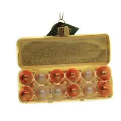 Old World Christmas 3.0 Inch Egg Carton Tree Ornament , Ornament Farm Fresh Gold