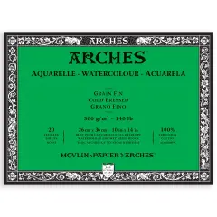 Arches Aquarelle Cold Pressed Watercolor Block 10"X14"- 140lb, 20 Sheets