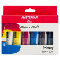 Amsterdam Standard Acrylic Paint Set 20ml 6/Pkg-Primary