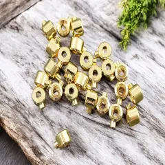 *50* 14K Gold Plated Brass One Touch Crimp Stopper Beads