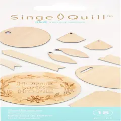 We R Singe Quill Veneer Ephemera 18/Pkg-Assorted Shapes