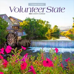 Volunteer State | Tennessee Places | 2026 12 x 24 Inch (Hanging) Monthly Square Wall Calendar | Plastic-Free
