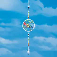 Collections Etc Charming Colorful Songbirds Hanging Suncatcher