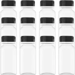 12 Pcs 2 OZ Mini Plastic Juice Bottles