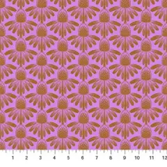 Pink Echinacea Indelible by Anna Maria for Northcott Cotton 44"/45" Fabric Per Yard