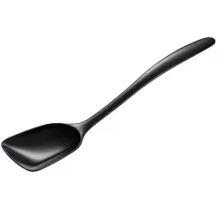 Hutzler 11-Inch Flat-Front Melamine Spoon, BPA-Free Heat Resistant Serving Spoon Black