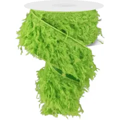 2.5" Furry Ribbon: Lime Green (10 Yards)