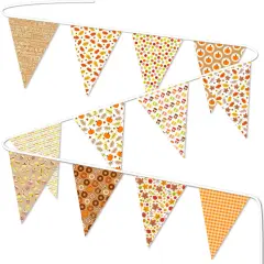 Hello Fall Party Decorations Fabric Triangle Pennant Banner