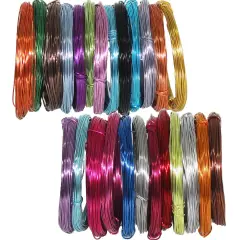 25 Rolls 820 Feet Colored Aluminum Craft Wire 0.8 mm Flexible Metal Artistic Jewelry Beading Wire, Each Roll 32.8 Feet, 25 Colors