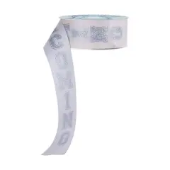1.5" Homecoming Ribbon: Ivory/Silver (100 Feet)
