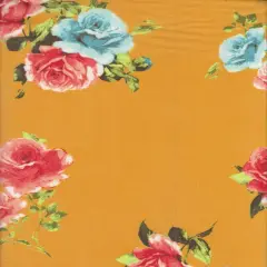 1 Yard High Multi Chiffon Floral Print Woven Fabric Lightweight Sheer 57/58" Width MUSTARD