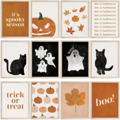 12Pcs Halloween Wall Art Prints - 11 x 14 Inch