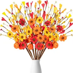 12Pcs Fall Flowers Decorations