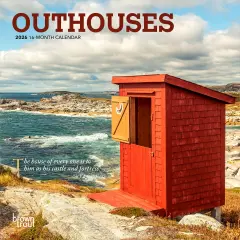 Outhouses | 2026 7 x 14 Inch (Hanging) Monthly Mini Wall Calendar