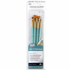 RSET-9191 | 4pc Golden Taklon Angular Brush Set