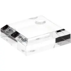 Plymor Clear Acrylic Square Beveled Display Base, 1.5" W x 1.5" D x 0.5" H
