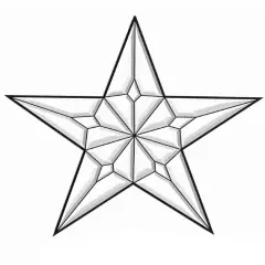 5-3/4" Exquisite Clear Glass 5 Point Star Bevel Cluster EC227