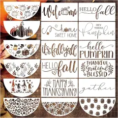 Fall Stencils for Painting on Wood Crafts Reusable (18 Half Round)