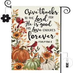 Fall Pumpkin Garden Flag Double Sided 12.5x18 Inch