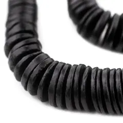 The Bead Chest Black Disk Coconut Shell Beads (20mm)