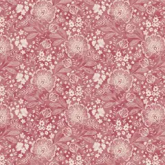 Pink Jacobean Allover Elizabeth Wideback Fabric Per Yard