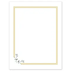 Avery Printable Full-Sheet Cardstock, Gold Double Border with Florals, 8.5" x 11", Matte White Full-Sheet Cardstock, Laser/Inkjet, 10ct, Great for Craft Cardstock Paper