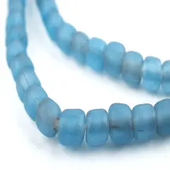 The Bead Chest Indonesian Glass Beads, Small Java Bali 4mm Spacers Jewelry Making Supplies for Necklaces, Bracelets, DIY Crafts (Light Blue)