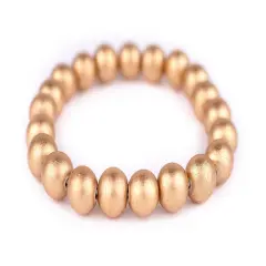 The Bead Chest Wood Stretch Bracelet, Gold - Stackable Beaded Jewelry, Unisex for Men & Women