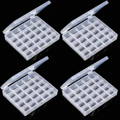 Bobbin Box,Machine Bobbin Organizer Plastic Case,Transparent 25 Slots Empty Bobbins Spools Box，Sewing Craft Plastic Case Storage Box for Sewing Machine