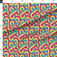 Various Fabrics by the Yard or Fat Quarter Lgbtqia Queer Pan Pride Month Parade Stripe Lgbt Pansexual Pink Yellow Blue Custom Printed Fabric by Spoonflower